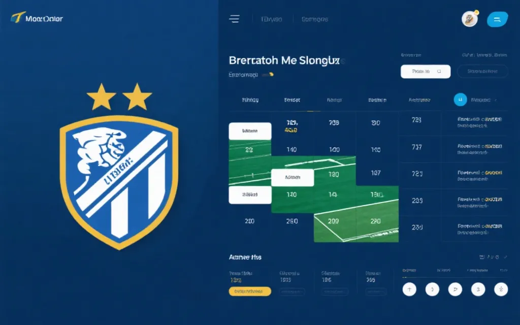 赛程信息界面与球队徽章拼贴风格的视觉占位图